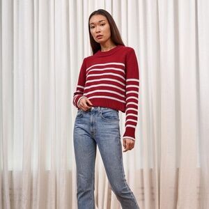 La Ligne — Mini Marin Sweater, Burgundy and Blue, size M